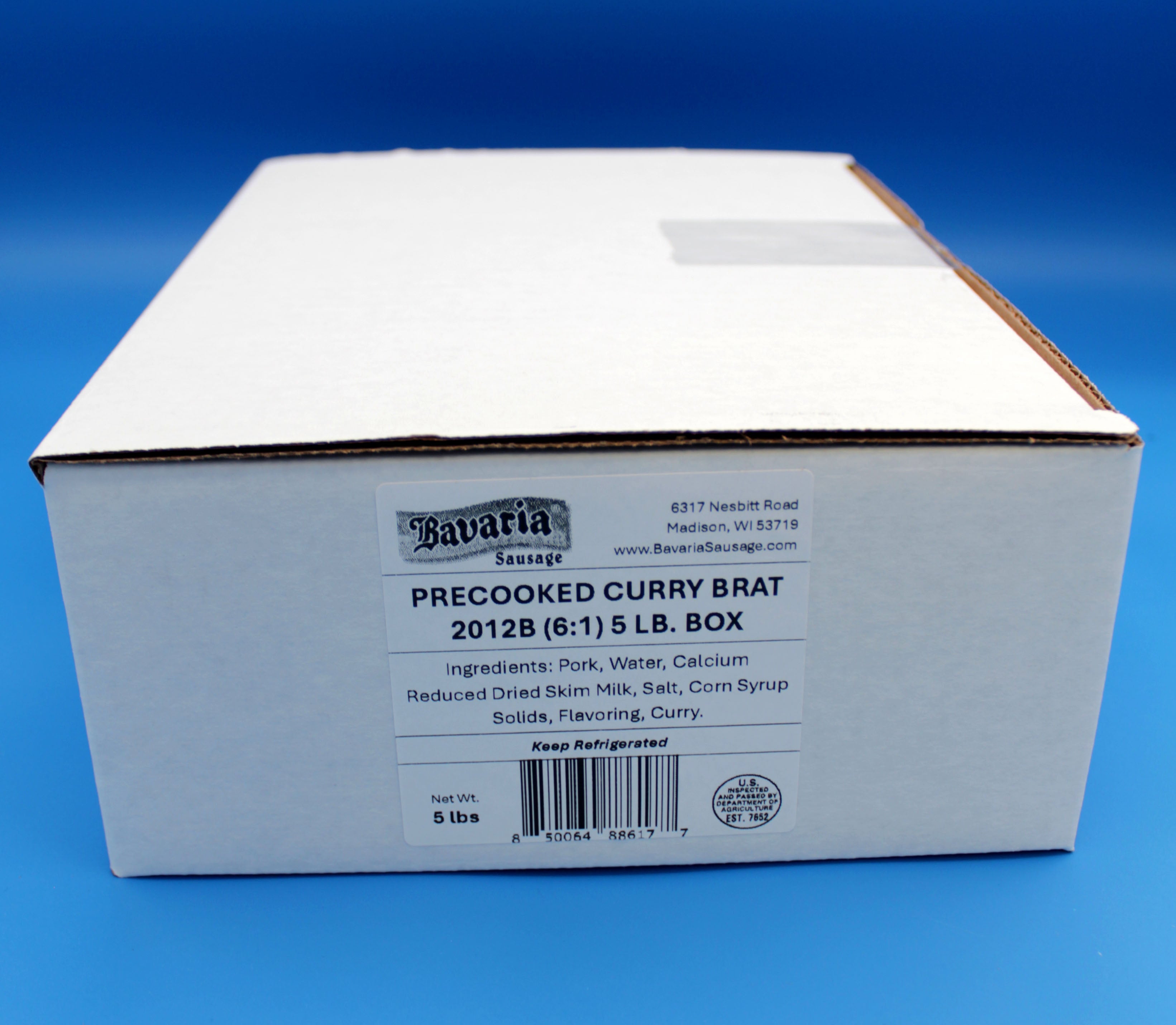 Curry Nurnberger Bratwurst 5lb box