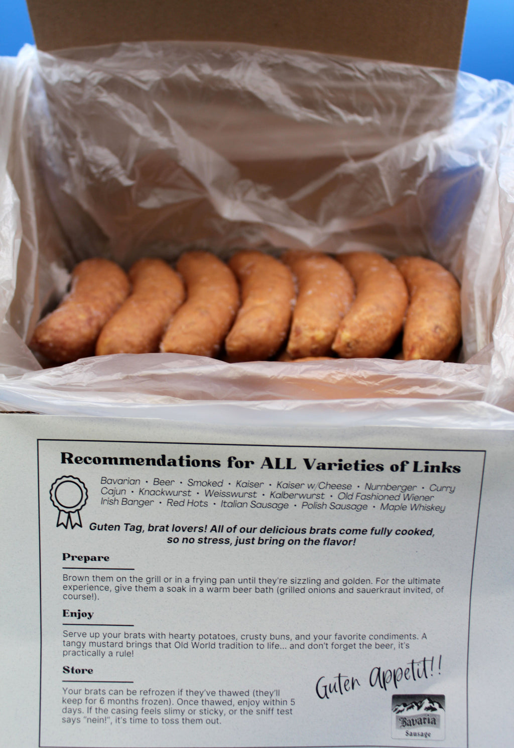 Bavaria's Kaiser Bratwurst 10lb box