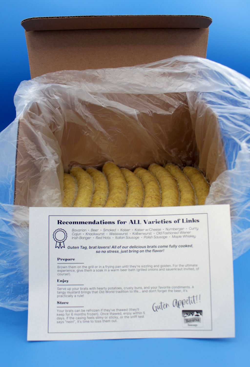 Curry Nurnberger Bratwurst 5lb box